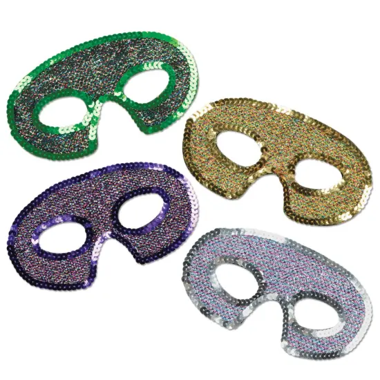 Sequin-Lame Half Masks (Pack of 12) {1}