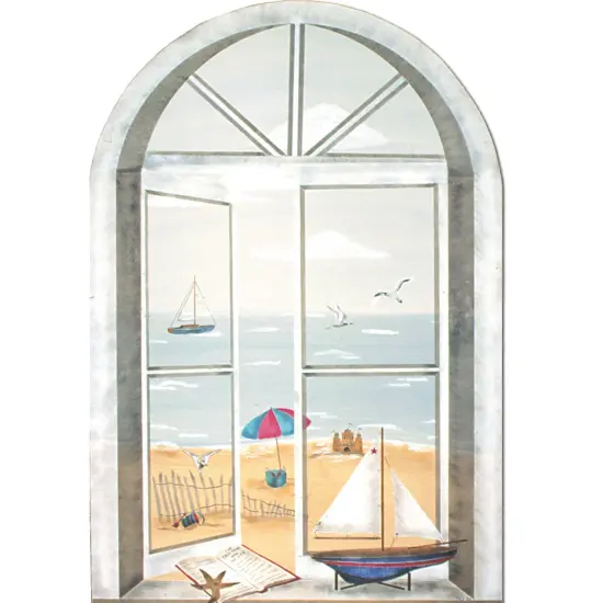 Seascape Window Wall Stencil | 3000 by Designer Stencils | Outdoor Stencils | Reusable Art Craft Stencils for Painting on Walls, Canvas, Wood | Reusable Plastic Paint Stencil for Home Makeover | Easy to Use & Clean {2}