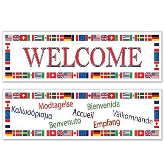 International Welcome Banners (Pack of 12) {1}