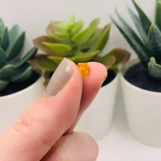 4, 20 or 50 Pieces: 6 mm Bicone Yellow Imitation Crystal November Birthstone Beads {4}