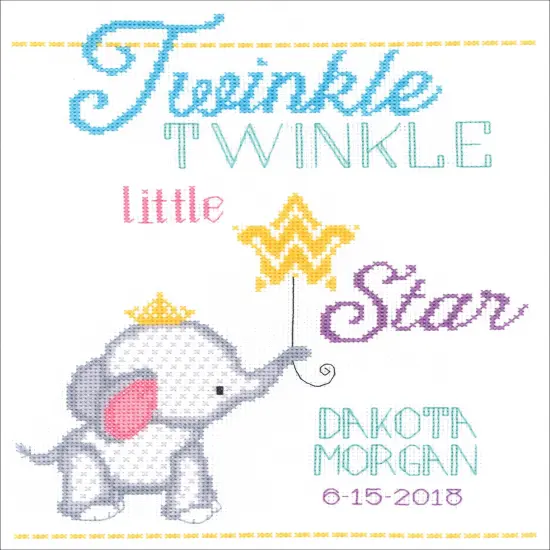 Janlynn Counted Cross Stitch Kit 9"X12"-Twinkle Twinkle Little Star {2}