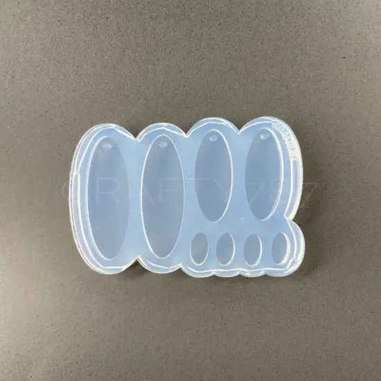 Oval DanglesWith Studs Earring Silicone Mold (C9) {2}