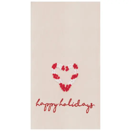 Candy Cane Holidays Embroidered Flour Sack Kitchen Towel {1}