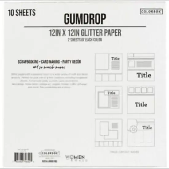 Colorb&ouml;k 12" x 12" Glitter Card Stock Paper Pad - Gumdrop 74642 by American Crafts {2}