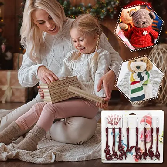 Crochet Kit Animals Crochet Hooks, 7.4'' Aluminum Crochet Needles for Crocheting, Crochet Hook Set Ergonomic Knitting Hooks for Crochet Yarn Craft, Crochet Set Premium Knitting Crochet Supplies {3}
