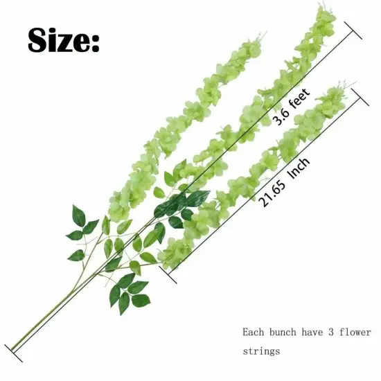 12Pcs Artificial Wisteria Vine Garland Green {1}