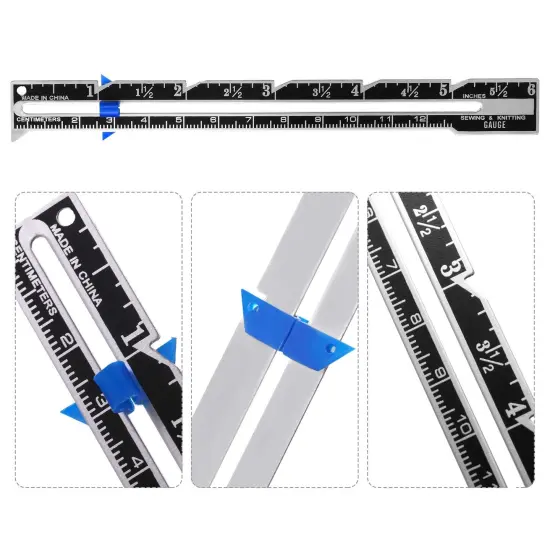 3 Pieces Sliding Gauge Measuring Sewing Tool Set Measuring Sewing Gauge 5-in-1 T-Shaped Sliding Gauge Ruler Fabric Quilting Ruler for Beginner Knitting Crafting Sewing Supplies {6}