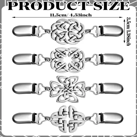 4 PCS Vintage Sweater Shawl Clips Retro Cardigan Collar Clips Dress Shirt Brooch Clips for Women Girls Wearing, 4 Styles (Casual Style) {1}