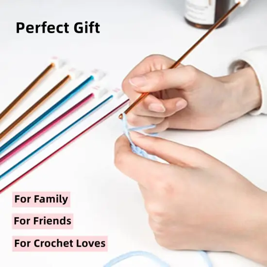 11 Pieces Tunisian Crochet Hook Afghan Aluminum Crochet Needle(2mm to 8mm) {3}