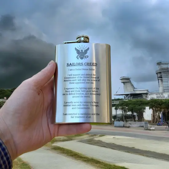 8oz Sailors Creed Flask Stainless Steel {2}
