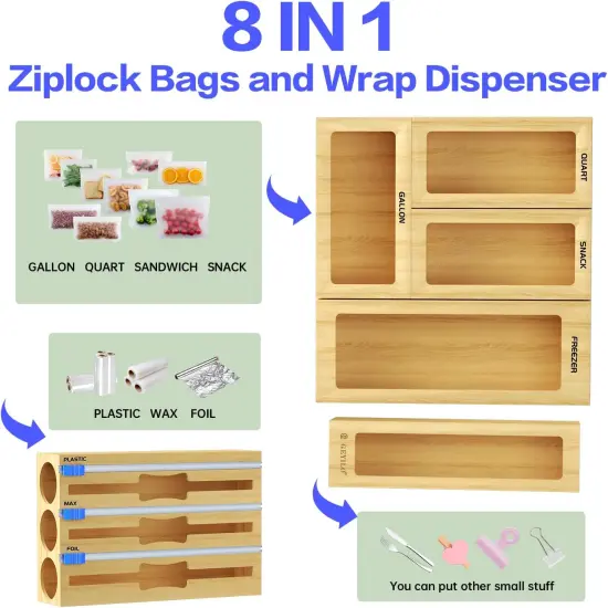 8 in 1 Bamboo Storage Bag & Wrap Organizer {3}