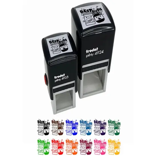 Peanut Butter and Jelly Best Buds Friends Self-Inking Rubber Stamp Ink Stamper Black {7}