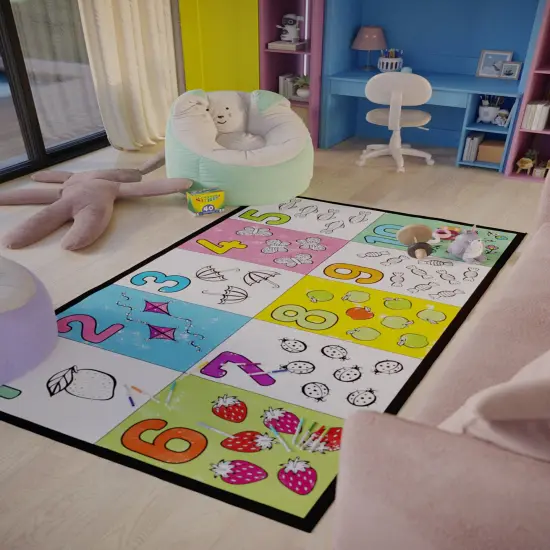 Educational Toys Coloring Learning Counting Mat Washable Rug Marker Set Montessori Play Color Poster Placemat Preschool Kindergarten Toddler {3}