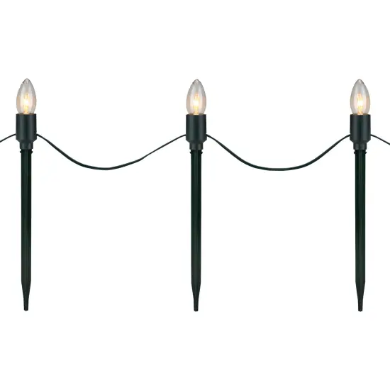 Northlight Lighted C9 Christmas Outdoor Pathway Markers - 10.5"- Clear - Set of 15 {5}