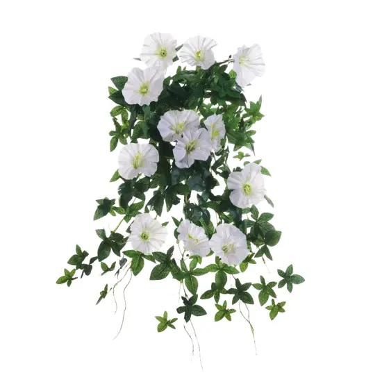Allstate Morning Glory Artificial Floral Hanging Bush Spray- 20" - Cream Ivory {1}