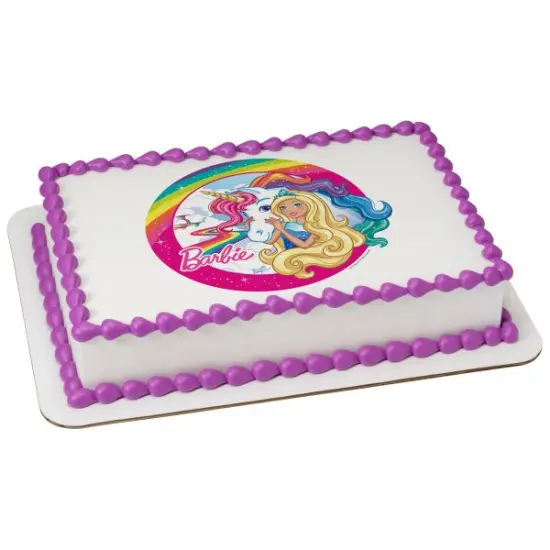 Barbie™ Dreamtopia Imagine Edible Cake Topper Image - 7.5" Round {2}