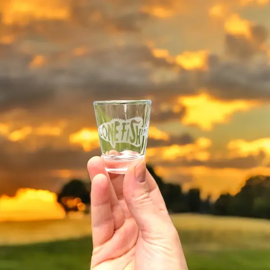 2oz Gone Fishing Shot glass {3}