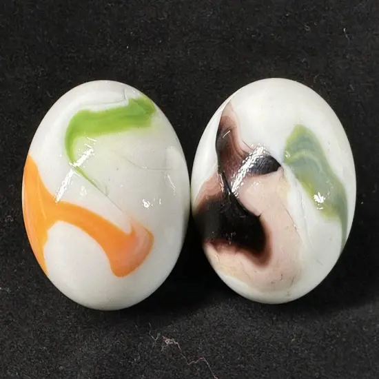 2 BOULDERS 35mm GLORY Glass Marbles {2}