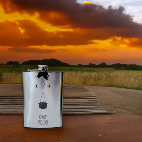 8oz Horsin Around Stainless Steel Flask {3}