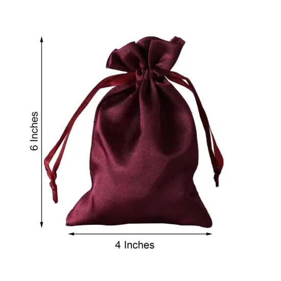 60 pcs 4x6 Satin Favor Drawstring Bags Eggplant purple {2}