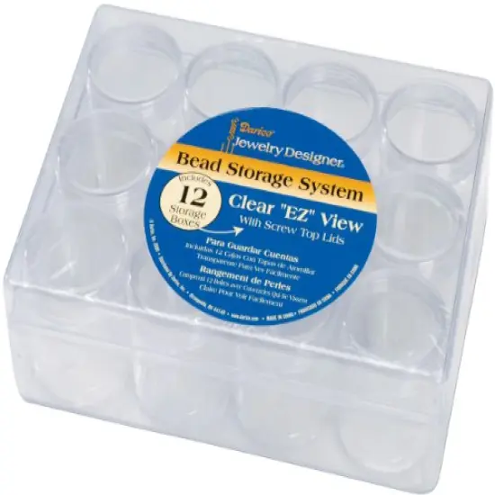 Clear Bead Organizer Storage Case, Clear Bead Holder with 12 Small Containers, 6.25&rdquo; x 4.75&rdquo; x 2.08&rdquo; {1}