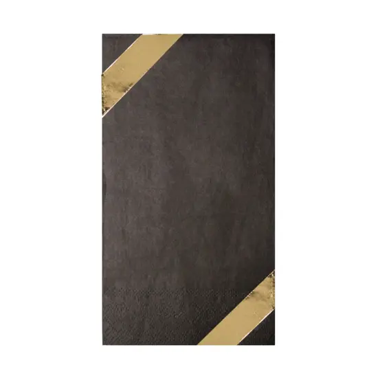 Elegant Black & Gold Guest Napkins &ndash; Metallic Foil Luxury Napkins for Weddings, Parties & Special Events {1}