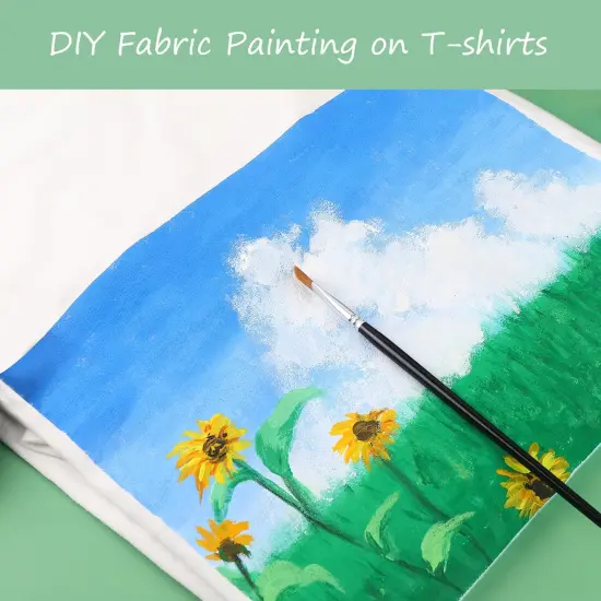 Colorful Fabric Paint Set for Clothes 12 Colors - Permanent Textile Paint Puffy Paint Kit for Shoes, Canvas - Non-Toxic Slick Painting Set for Adults, Beginner & Artists {2}