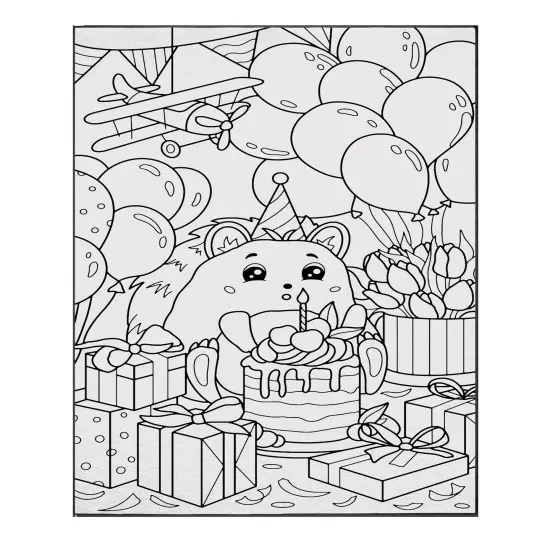 Kid Birthday Gift Woodland Nursery Animals Coloring Rug Washable Markers Toddler Preschool Kindergarten Party Activity Game 1st Birthday {2}