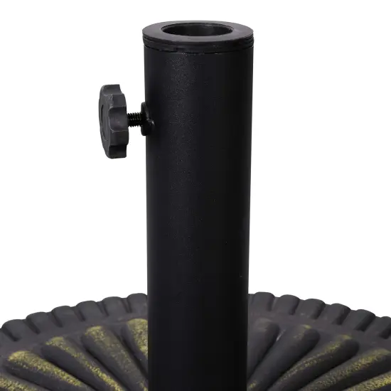 Emma and Oliver Keegan 19.25" Diameter Universal Sunburst Pattern Cement Patio Umbrella Base with Weatherproof Plastic Polymer Coating Bronze {6}