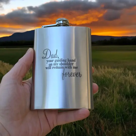 8oz Dad Your Guiding Hand Stainless Steel Flask {2}