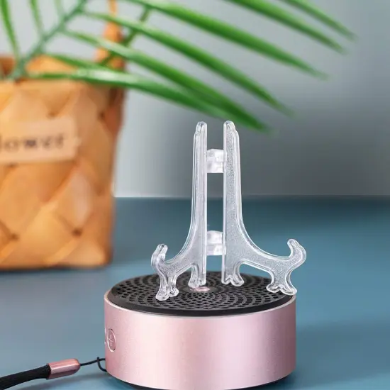 12 Pieces 3 Inch Clear Plastic Easels or Stand/Plate Holders to Display Pictures or Other Items at Weddings, Home Decoration, Birthdays, Tables {5}