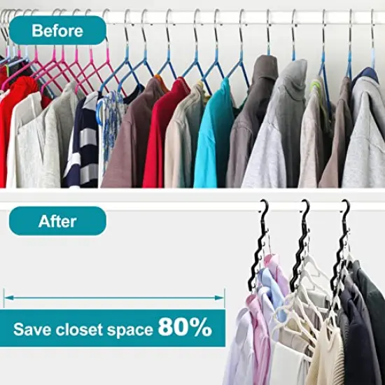 Closet Organizers and Storage,Upgraded Organization and Storage Clothes Hanger,8 Pack College Dorm Room Essentials,Sturdy Closet Organizer Home Essentials Space Saving Hangers for Thick Clothe {6}