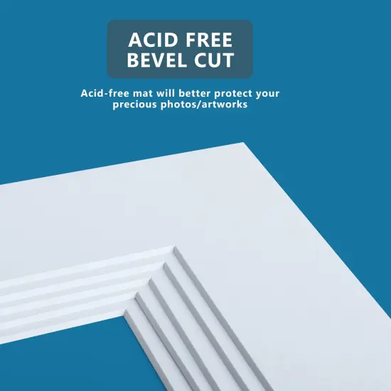 Somime 10 Pack Pre-Cut 11 x 14 White Picture Mats for 8x10 Photos - White Core Bevel Cut Frame Matte, Acid Free, Ideal for Frames/Artwork/Prints {4}