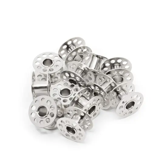 939 Bobbins, Class 15, Metal, Includes Reusable Storage Box, (12-Count), Silver {3}