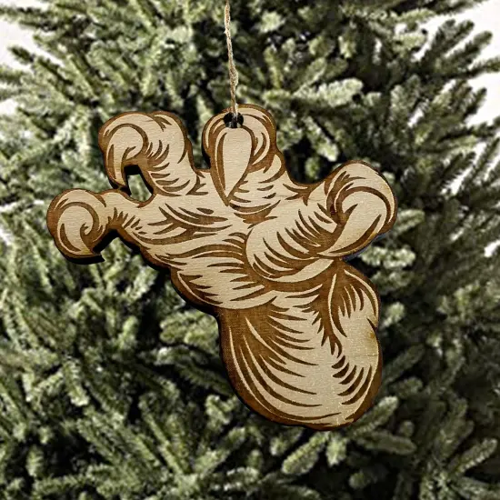 Eagle Talon foot Claw - Raw Wood Ornament {4}