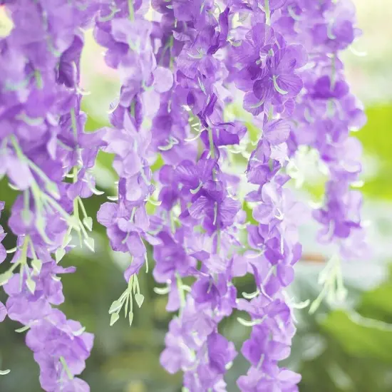 12Pcs Artificial Wisteria Vine Garland Purple {1}