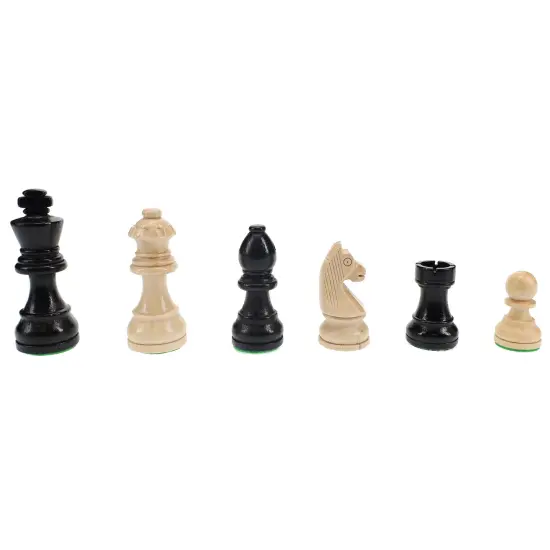 WE Games Black Stained Wood Staunton Weighted Chess Pieces,3 in. King {3}