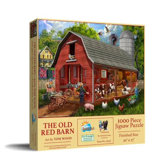 Sunsout The Old Red Barn 1000 pc Jigsaw Puzzle 23037 {3}