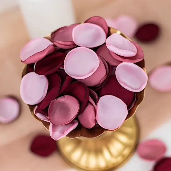 400 Matte Silk Rose Petals Round Artificial Flowers Table Blush ivory {5}