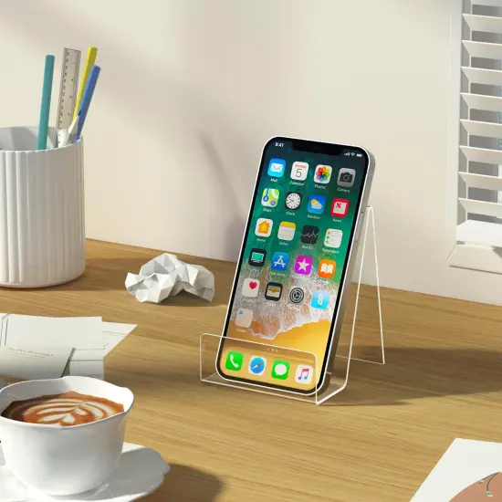 6 Pieces Acrylic Book Stand, Clear Easel Stand for Display, Book Display Holder, Display Stand for Album, CD, Magazine, Postcard, Picture, Plate, Artworks, Phone, Tablet {5}