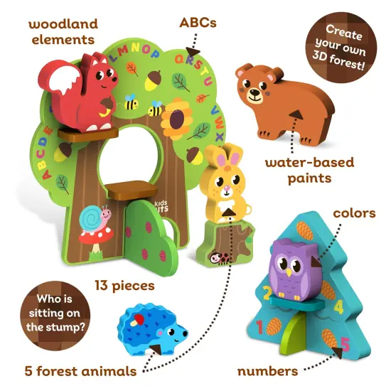 Wooden Forest SetKids Hits: Unleash Creativity with the Wooden Forest Set - Building, Matching, and Imaginative Play for Little Explorers! {4}