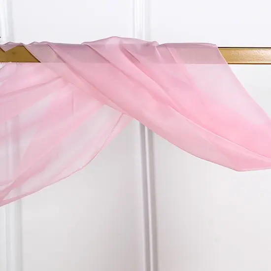 18 feet Sheer Organza CURTAIN Panel BACKDROP Drape Pink {1}