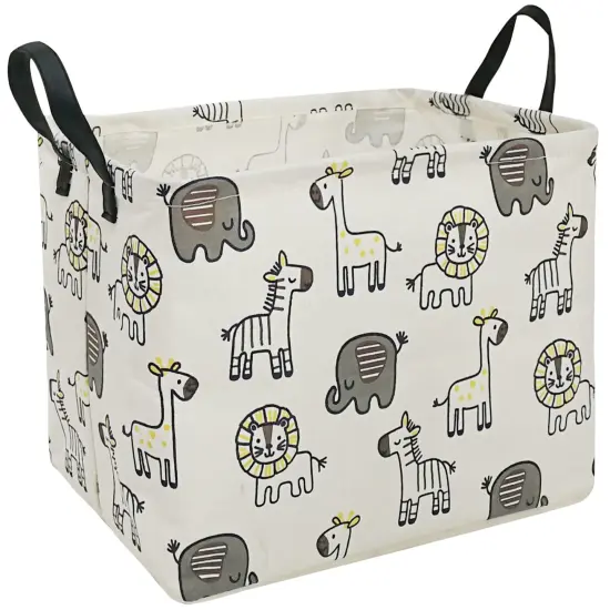 Rectangular Storage Basket Collapsible Organizer Bin Waterproof Toy Box for Organizing Home/Dorm/Kitchen/Pet/Office/Closet/Shelf/Gift Baskets (animal), Yellow {2}