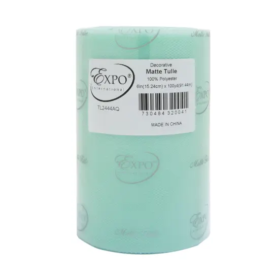 Decorative Matte Tulle Spool of 6 inch X 100 yards AquaBlue {1}