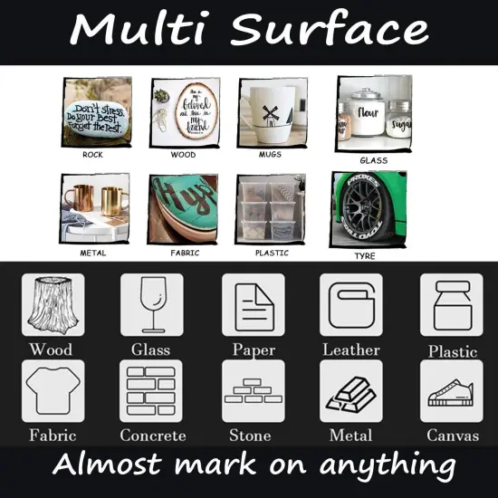 4 Color Paint Pens for Rock Painting, Stone, Ceramic, Metal, Glass, Wood, Fabric, Canvas, 6 Pack Permanent Oil Based Paint Markers, Medium Tip, 2 Extra Chisel Tips, High Volume Ink, 2X Lifespan {5}