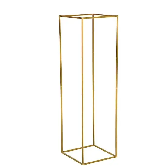 2 pcs 48-Inch tall Gold Matte Metal Geometric Stands Flower Vase Holders {2}