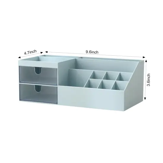 Vanity Makeup Organizer, Cosmetic Storage Organizer/Box, Mini Desk Storage for Office Supplies, Bathroom Counter or Dresser, Blue {1}