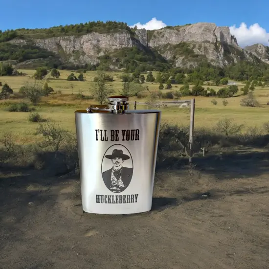 8oz I'll Be Your Huckleberry Stainless Steel Flask {4}