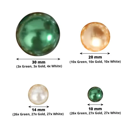 200 Faux PEARL BEADS Assorted Vase Fillers Green gold {1}