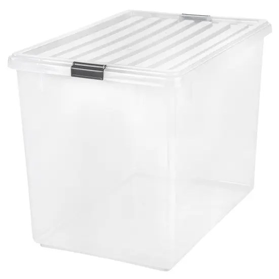 IRIS USA 132 Quart/36 Gal. Stackable Plastic Storage Bins with Lids and Latching Buckles, 1 Pack {2}